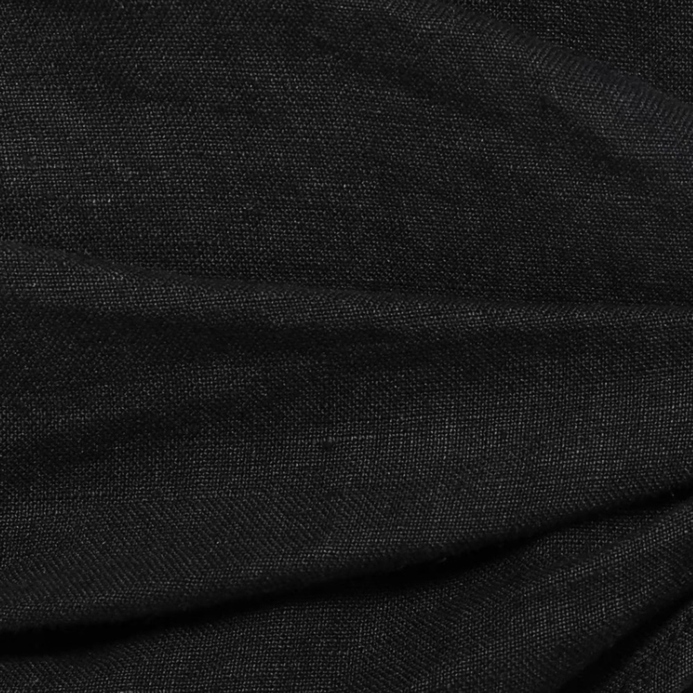 NWT- JOIE Jaydana Cropped Trie-front Linen Jumpsuit Black - Picture 7 of 10
